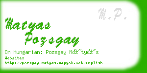 matyas pozsgay business card